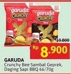 Promo Harga Garuda Snack Potato Crunchy Bee Sambal Geprek, Daging Sapi BBQ 58 gr - Alfamidi