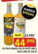 Promo Harga GK Syrup Markisa Asli Black Label, Markisa Asli White Label 630 ml - Superindo