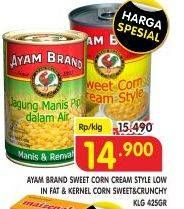 Promo Harga AYAM BRAND Sweet Corn Cream Style/Whole Kernel Corn 425gr  - Superindo