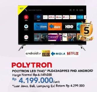 Promo Harga Polytron PLD 43AG9953  - Carrefour