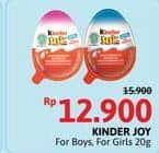 Promo Harga Kinder Joy Chocolate Crispy Girls, Boys 20 gr - Alfamidi