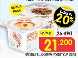 Promo Harga Heavenly Blush Greek Yoghurt All Variants 100 gr - Superindo
