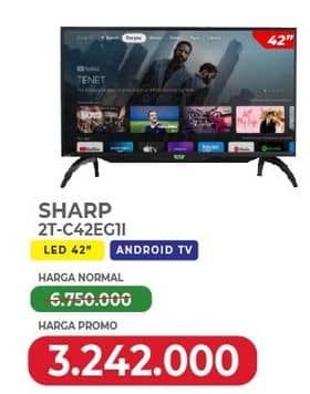 Sharp 2T-C42EG1I-SB DHR GTV  Diskon 51%, Harga Promo Rp3.242.000, Harga Normal Rp6.750.000