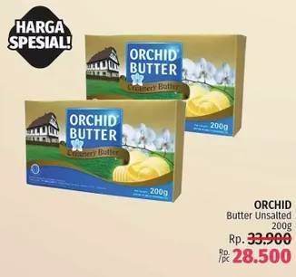Promo Harga ORCHID BUTTER Mentega Unsalted 200 gr - LotteMart