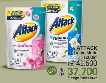 Promo Harga Attack Sensor Matic Detergent Liquid All Variants 1200 ml - LotteMart