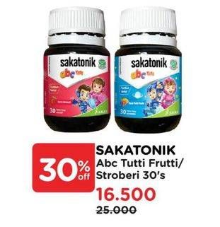 Promo Harga Sakatonik ABC Multivitamin Stroberi 30 pcs - Watsons