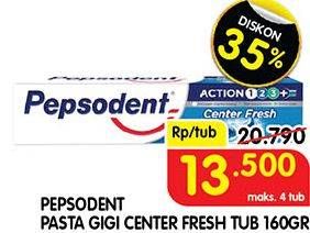 Promo Harga PEPSODENT Pasta Gigi Center Fresh 160 gr - Superindo