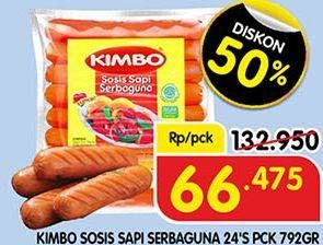 Promo Harga KIMBO Sosis Sapi Serbaguna 24 pcs - Superindo