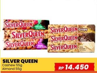 Promo Harga Silver Queen Chocolate Cashew, Almonds 58 gr - Yogya