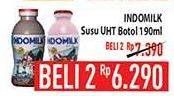 Promo Harga INDOMILK Susu Cair Botol per 2 botol 190 ml - Hypermart