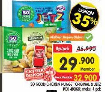 Promo Harga SO GOOD Chicken Nugget Original, Jets 400 gr - Superindo