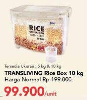 Promo Harga TRANS LIVING Rice Box 10 kg - Carrefour