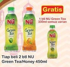 Promo Harga NU Green Tea Honey, Green Tea per 2 botol 450 ml - Indomaret