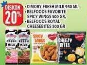 Promo Harga Cimory Fresh Milk, Belfoods Favorite Spicy Wings, Belfoods Royal Cheesebites  - Hypermart