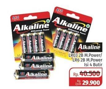 Promo Harga ABC Battery Alkaline LR-03, LR-6 4 pcs - Lotte Grosir