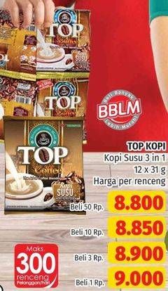 Promo Harga Top Coffee Kopi per 12 sachet 31 gr - LotteMart