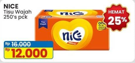 Promo Harga Nice Facial Tissue 250 sheet - Indomaret