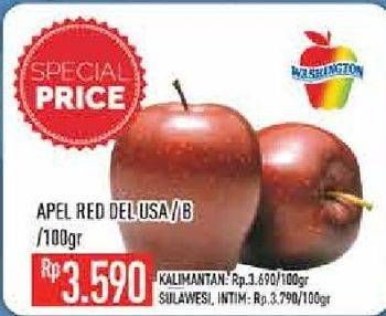 Promo Harga Apel Red Del USA per 100 gr - Hypermart