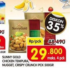 Promo Harga SUNNY GOLD Chicken Tempura, Nugget, Crispy Cruch Pck 500 g  - Superindo