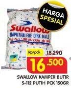 Promo Harga SWALLOW Naphthalene Disk Ball 150 gr - Superindo