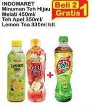 Promo Harga INDOMARET Minuman Teh Lemon, Apel, Hijau Melati 330 ml - Indomaret