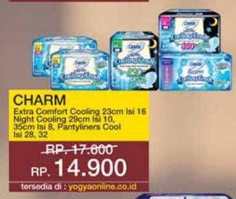 Promo Harga Charm Extra Comfort /Night Cooling Fresh/Pantyliners Cool  - Yogya