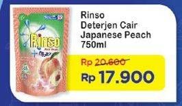 Promo Harga RINSO Anti Noda + Molto Liquid Detergent Japanese Peach 750 ml - Indomaret