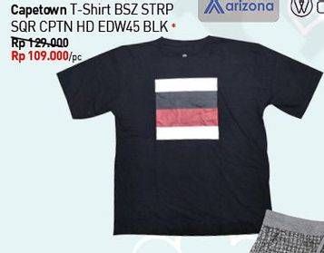 Promo Harga CAPETOWN T-Shirt BSZ STRP SQR CPTN HD EDW45 BLK  - Carrefour