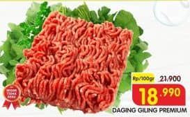 Promo Harga Daging Giling Sapi Premium per 100 gr - Superindo