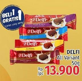 Promo Harga Delfi Chocolate All Variants 50 gr - LotteMart
