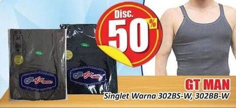 Promo Harga GT MAN Kaos Singlet 302BB-W, 302BS-W  - Hari Hari