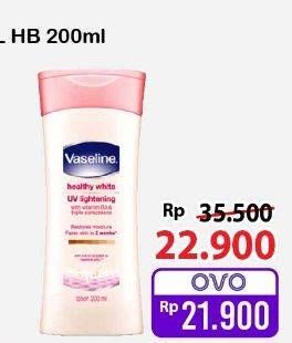 Promo Harga Vaseline Intensive Care Healthy White UV Lightening 200 ml - Alfamart