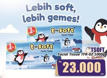 Promo Harga T-Soft Facial Tissue 1000 gr - Hari Hari
