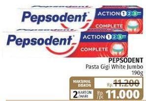 Promo Harga PEPSODENT Pasta Gigi Action 123 Whitening 190 gr - Lotte Grosir
