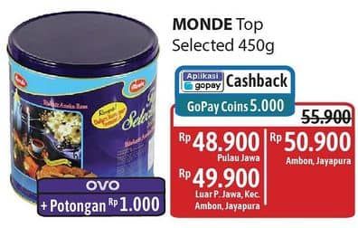 Promo Harga Monde Top Selected Biscuits 450 gr - Alfamidi