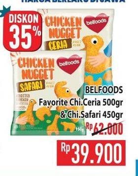 Promo Harga Belfoods Nugget Chicken Nugget Ceria, Chicken Nugget Safari 450 gr - Hypermart