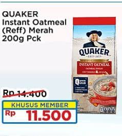 Promo Harga Quaker Oatmeal Instant 200 gr - Indomaret