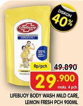 Promo Harga LIFEBUOY Body Wash Lemon Fresh, Mild Care 900 ml - Superindo