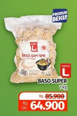 Promo Harga CHOICE L Baso Sapi Super 1000 gr - Lotte Grosir