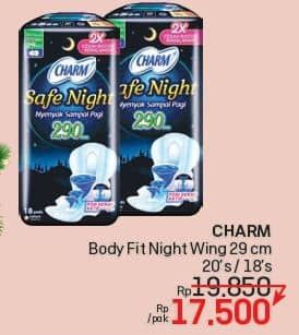 Promo Harga Charm Body Fit Night Wing 29cm 20 pcs - Lotte Grosir