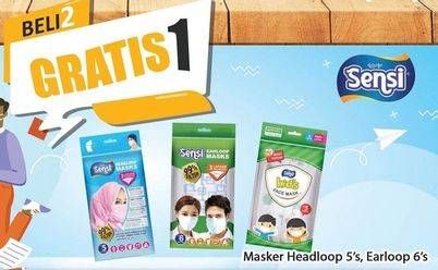 Promo Harga SENSI Mask 3 Ply Earloop, 3 Ply Headloop 5 pcs - Hari Hari