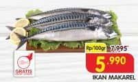 Ikan Makarel per 100 gr Diskon 25%, Harga Promo Rp5.990, Harga Normal Rp7.995