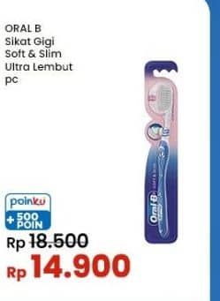 Promo Harga Oral B Toothbrush Soft Slim Ultra Soft 1 pcs - Indomaret