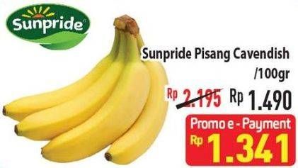 Promo Harga SUNPRIDE Pisang Cavendish per 100 gr - Hypermart