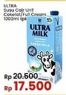 Promo Harga Ultra Milk Susu UHT Coklat, Full Cream 1000 ml - Indomaret