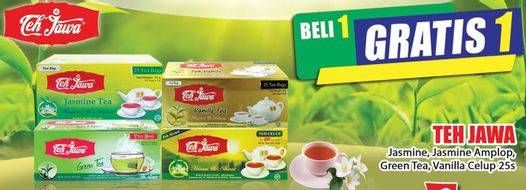 Promo Harga Teh Jawa Teh Celup Jasmine, Green Tea, Vanilla 25 pcs - Hari Hari