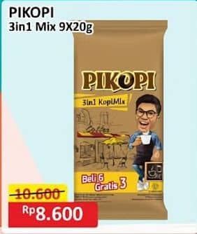 Promo Harga Pikopi 3 in 1 Kopi Mix per 9 sachet 20 gr - Alfamart