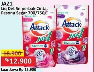 Promo Harga Attack Jaz1 DeterGel Semerbak Cinta, Pesona Segar 750 ml - Alfamart