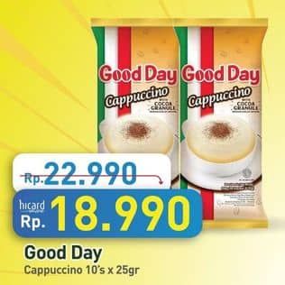 Promo Harga Good Day Cappuccino per 10 sachet 25 gr - Hypermart