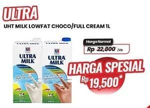 Promo Harga Ultra Milk Susu UHT Low Fat Coklat, Low Fat Full Cream 1000 ml - Carrefour